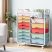 KINGRACK Rolling Storage Cart with 14 Drawers, Assorted Colors