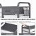 KINGRACK Rolling Storage Cart with 14 Drawers, Gray