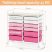 KINGRACK Rolling Storage Cart with 12 Drawers, Pink