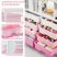 KINGRACK Rolling Storage Cart with 8 Drawers, Pink
