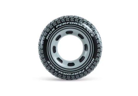 2 Giant Tire inflatable swim rings with tire tread pattern, 61 cm