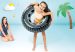 2 Giant Tire inflatable swim rings with tire tread pattern, 61 cm