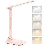   Bickon 5 az 1-ben LED asztali lámpa érintőgombbal és időzítővel, USB tápellátással
