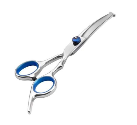 Professzionális állatkozmetikai olló, rozsdamentes acél, 17 cm, ívelt, kistestű kutyáknak és macskáknak Professzionális állatkozmetikai olló, rozsdamentes acél, 17 cm, ívelt, kistestű kutyáknak és macskáknak