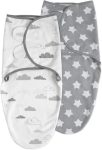   2-Piece Cotton Baby Swaddle Set for Newborns - Ages 0–3 Months