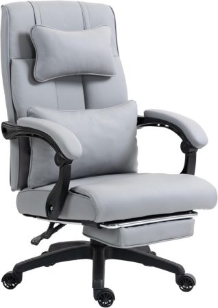 Dowinx Vezetői szék, szürke - Lábtartóval, állítható derék- és fejtámasszal