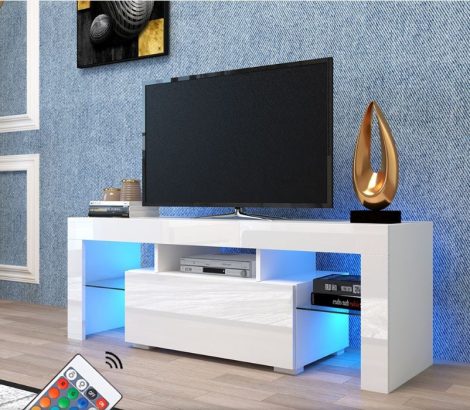 Homeland V1 tv tartó állvány - asztal beépített LED világítással