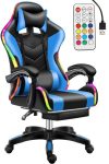 Likeregal 920 LED gamer szék lábtartóval kék