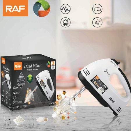 RAF kézi mixer, 7 sebesség, 260 W, fehér