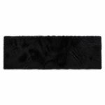 Fluffy fekete műszőrme futószőnyeg, 150 × 50 cm