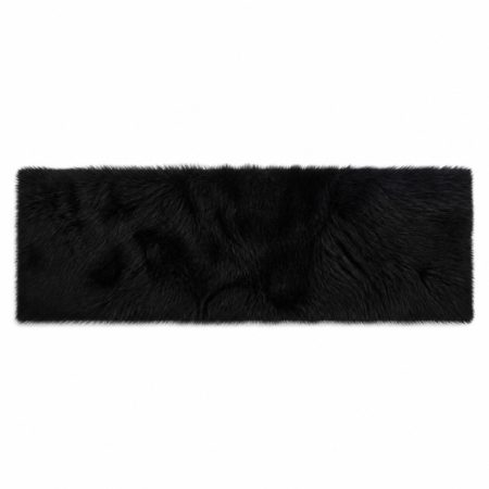 Fluffy fekete műszőrme futószőnyeg, 150 × 50 cm Fluffy fekete műszőrme futószőnyeg, 150 × 50 cm