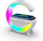   Multimédiás bluetooth Hangszoró, vezeték nélküli töltőpad, ébresző óra ,RGB, LED LÁMPA