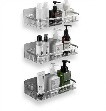 3 szintes alumínium fürdőszobai sarokpolc