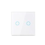  Modern Érintőpaneles Villanykapcsoló – 2-es Osztás (Fehér)
