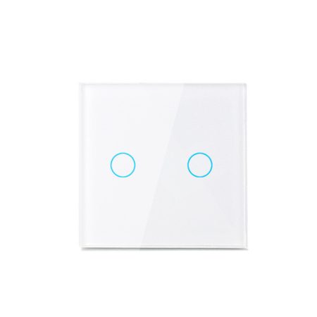 Modern Érintőpaneles Villanykapcsoló – 2-es Osztás (Fehér)