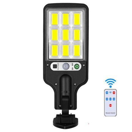 Napelemes mozgásérzékelős COB LED fali lámpa távirányítóval Napelemes mozgásérzékelős COB LED fali lámpa távirányítóval