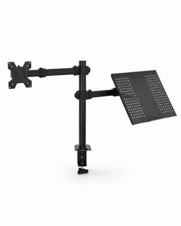 Kétkaros asztali monitor- és laptopállvány 10–32 colos kijelzőkhöz, csíptetős rögzítéssel Kétkaros asztali monitor- és laptopállvány 10–32 colos kijelzőkhöz, csíptetős rögzítéssel