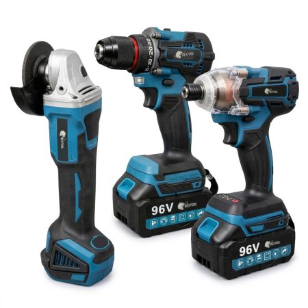 Rextool 3 részes akkumulátoros szerszámkészlet 2×96V akkumulátorral Rextool 3 részes akkumulátoros szerszámkészlet 2×96V akkumulátorral