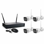   4-Camera 5G Wireless Wi-Fi IP Security Camera Set, 2 MP Full HD, with 4-Channel NVR, IP66