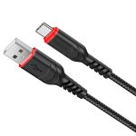   HOCO X59 Victory USB-A–USB-C adat- és töltőkábel, 1 m, fekete