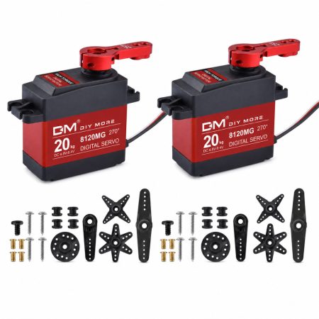 diymore 8120MG vízálló digitális szervó – 20 kg, 270°, 2 db diymore 8120MG vízálló digitális szervó – 20 kg, 270°, 2 db