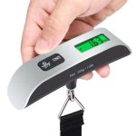   Digitális bőröndmérleg LCD-kijelzővel, 50 kg, ezüst-fekete